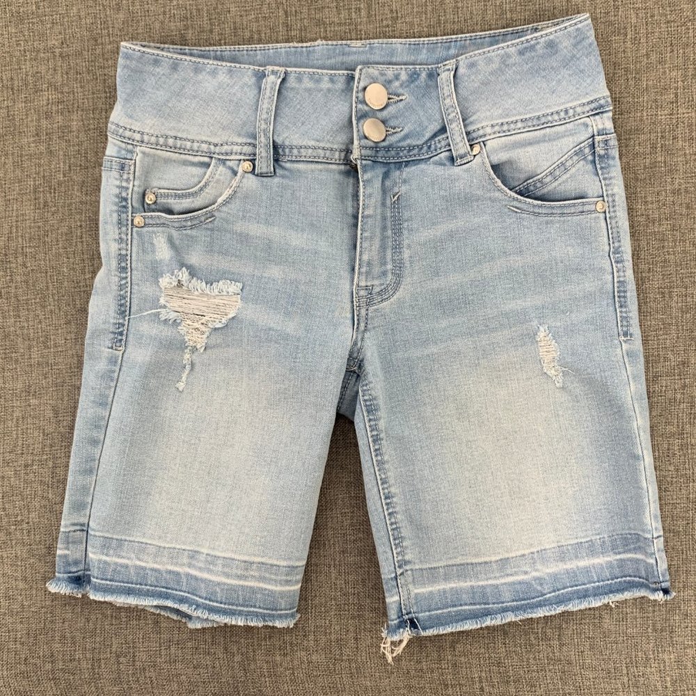 Tinseltown Light Blue Denim Shorts 0 71% Cotton Polyester Rayon Spandex Low Rise